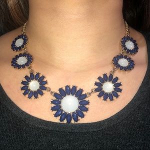 Crystal/Gem Flower Statement Necklace